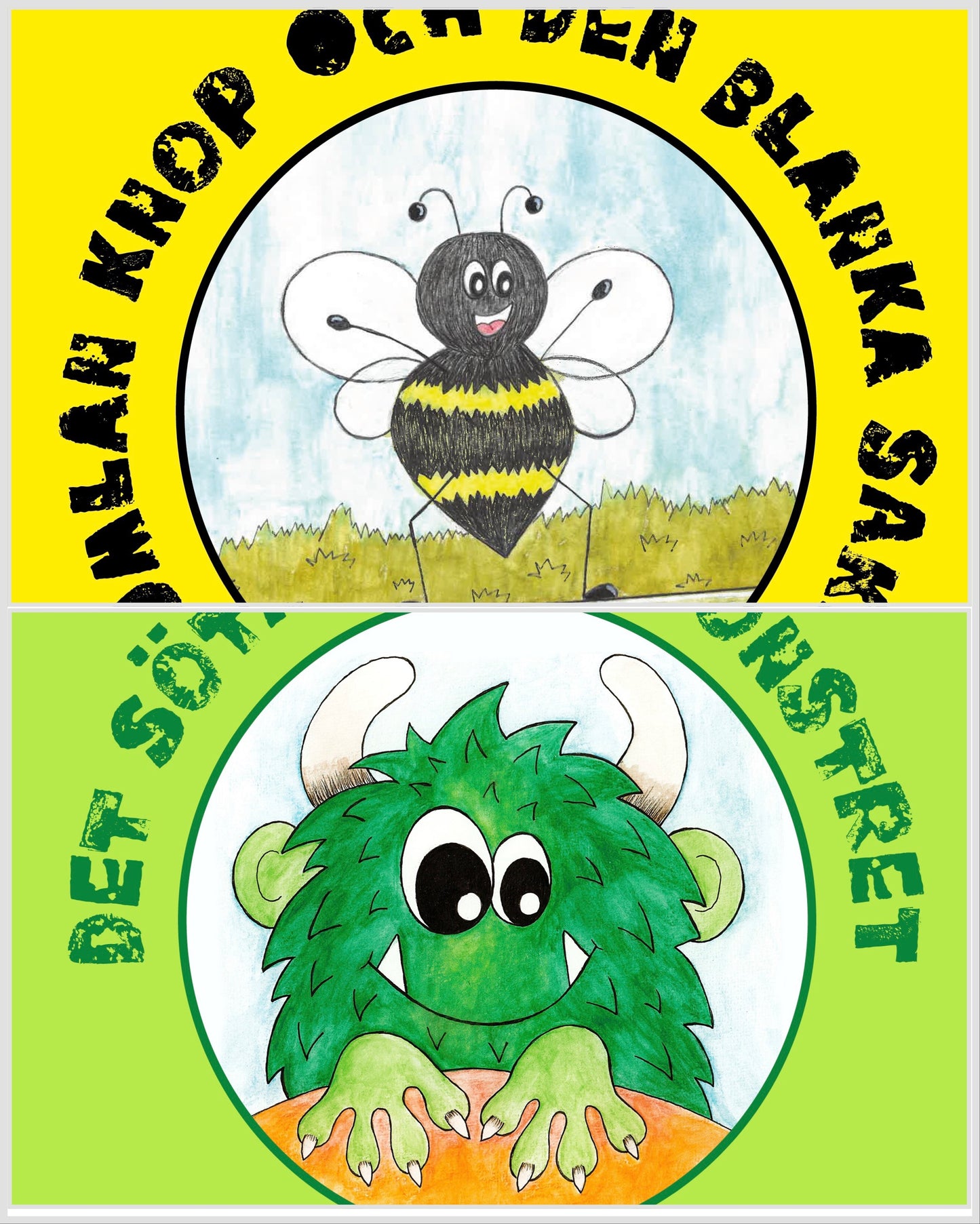 Båda böckerna om humlan och monstret